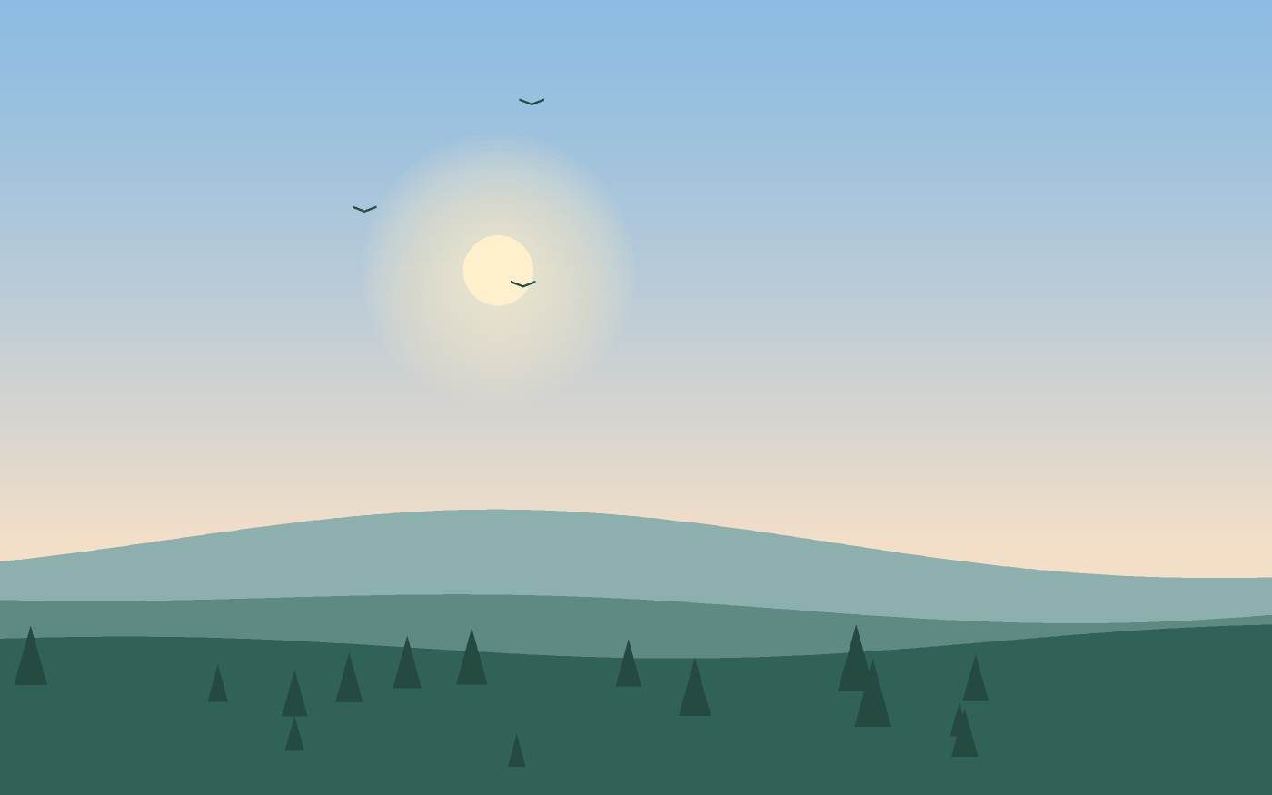 Ilustração de uma paisagem