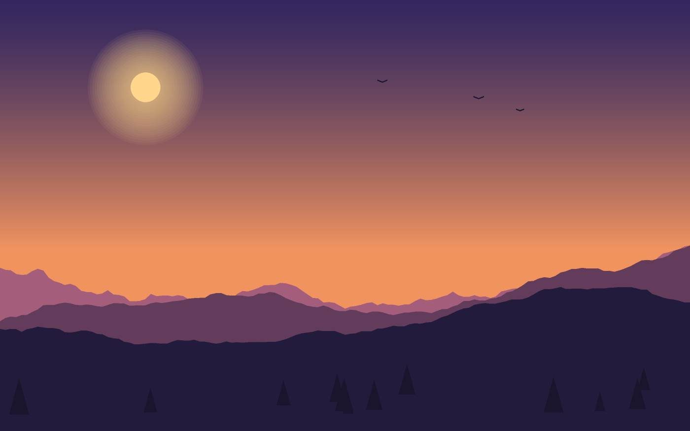 Ilustração de uma paisagem